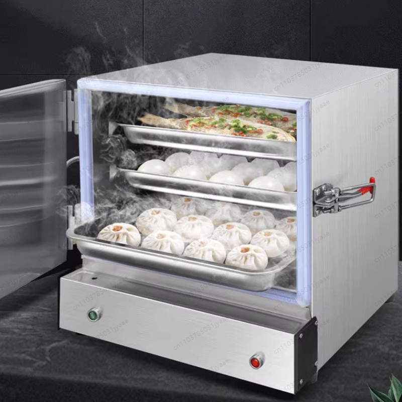 Commercial Kitchen Steamer - Vaporera eléctrica de acero inoxidable, vaporera