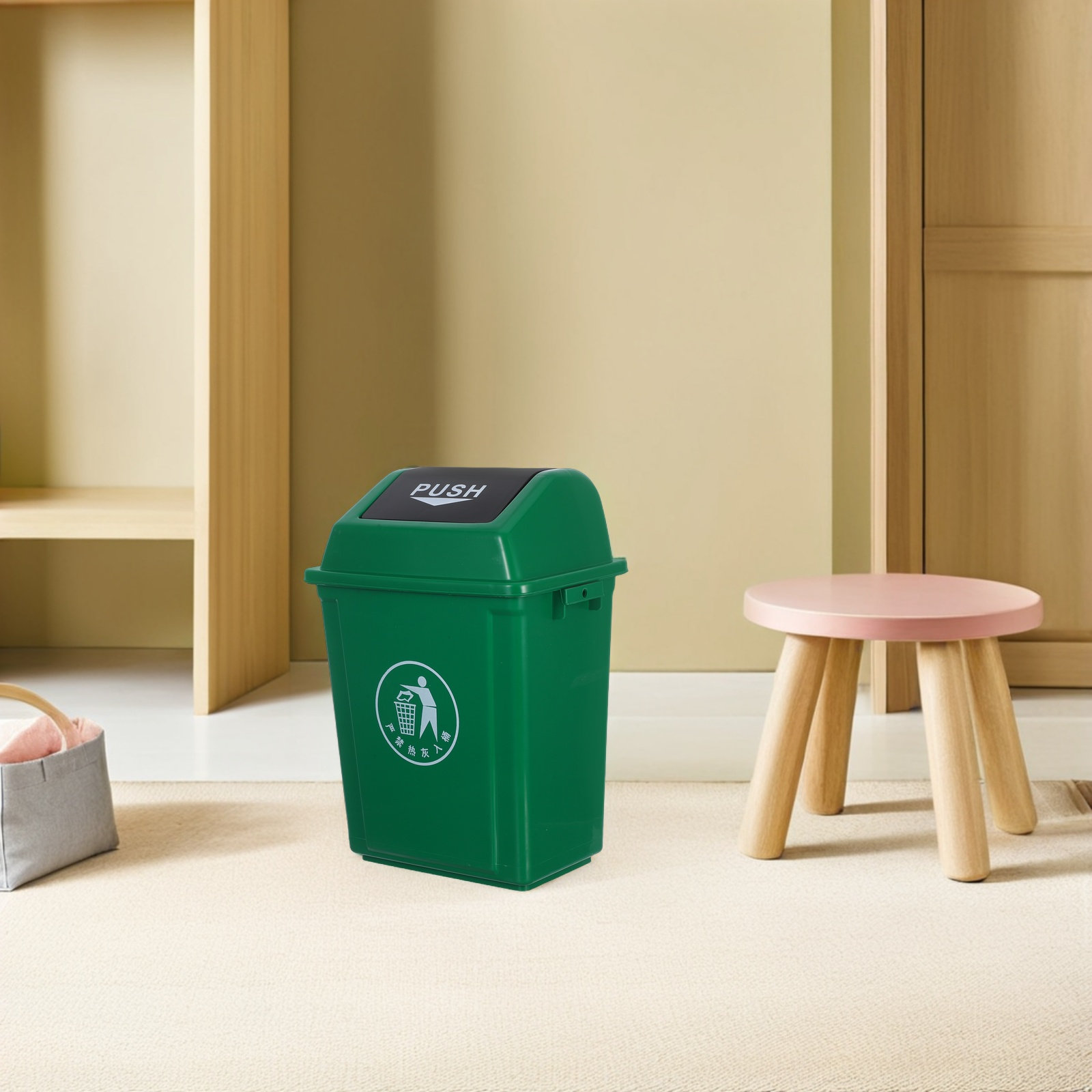 Cubo de basura con tapa abatib - Commercial Kitchen Garbage Can reseña y precio