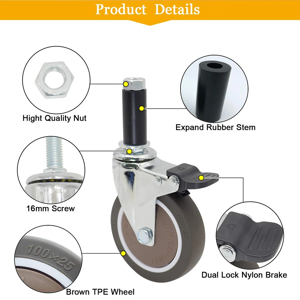 4 Ruedas Expandibles con Eje,  - Commercial Kitchen Prep Table reseña y precio