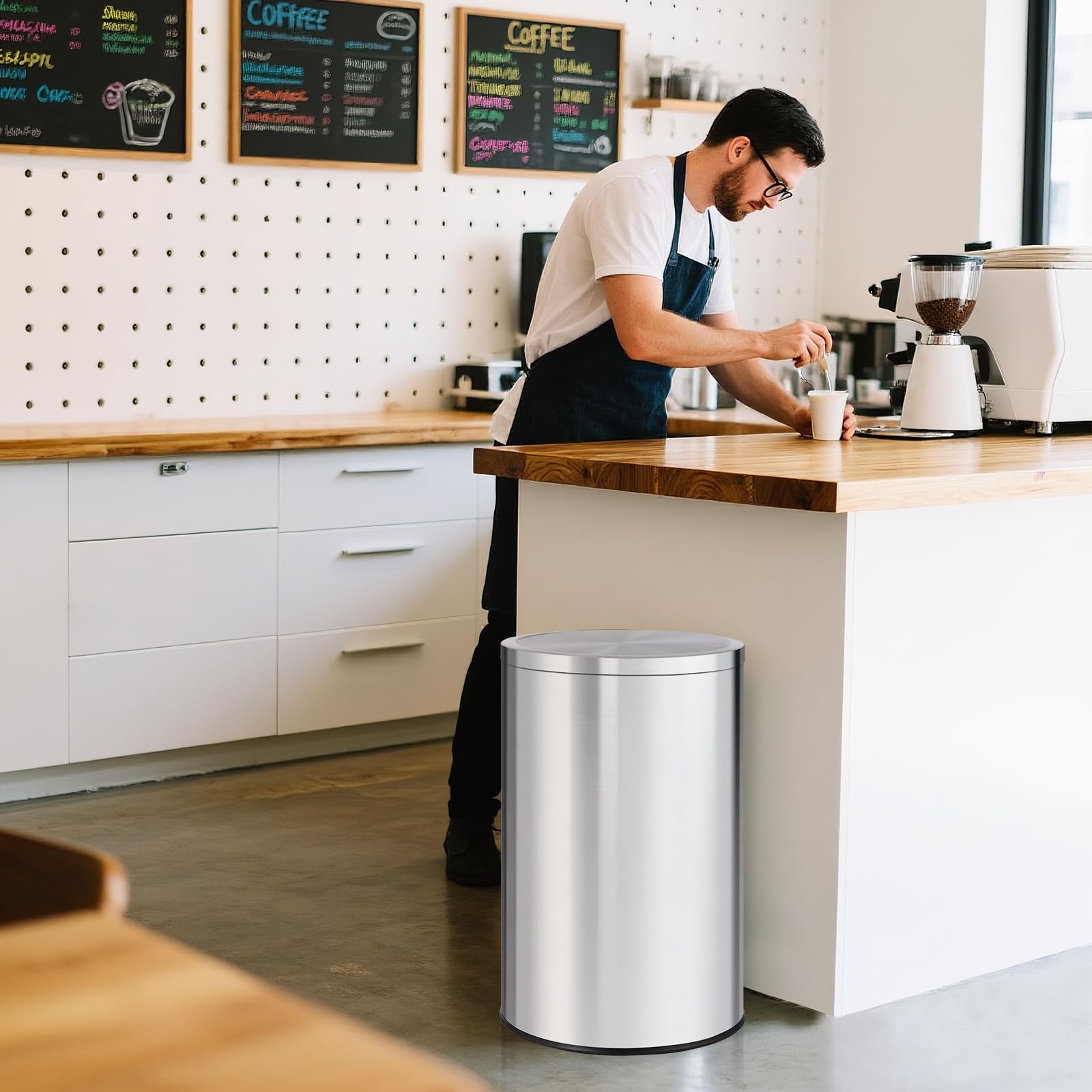 Cubo de Basura Redondo de 13 G - Commercial Kitchen Garbage Can reseña y precio