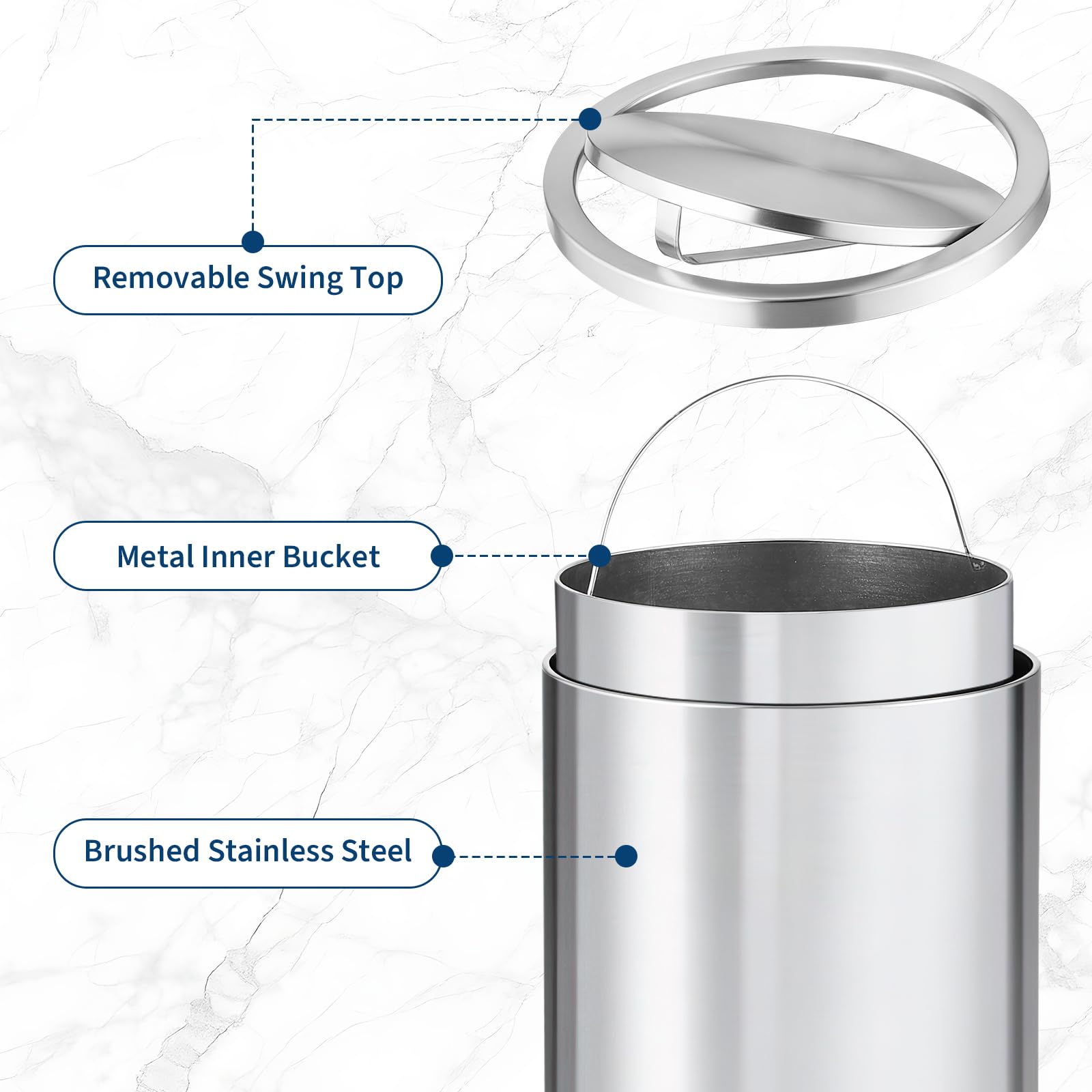 Cubo de Basura Redondo de 13 G - Commercial Kitchen Garbage Can reseña y precio