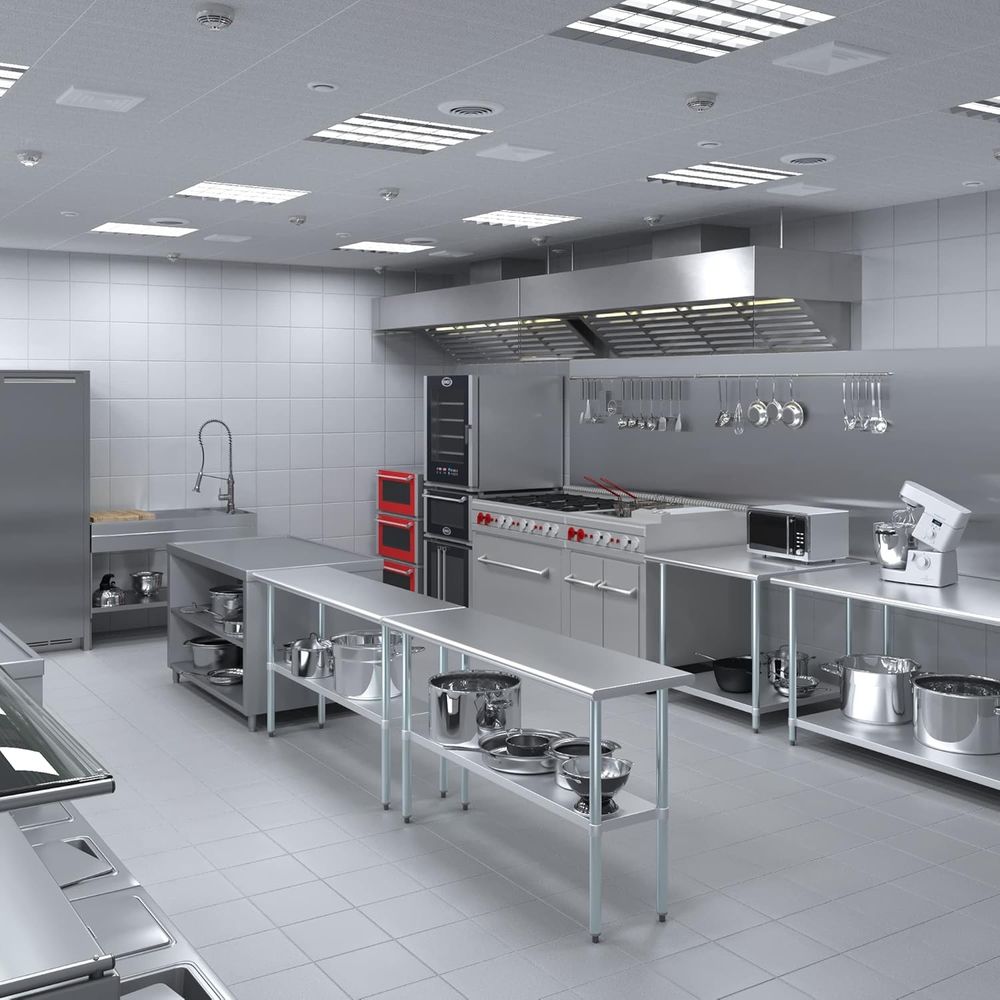Mesa de Acero Inoxidable + Rue - Commercial Kitchen Prep Table reseña y precio