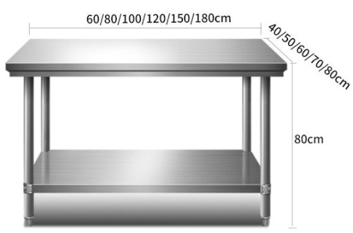 Mesa de Trabajo de Acero Inoxi - Commercial Kitchen Prep Table reseña y precio